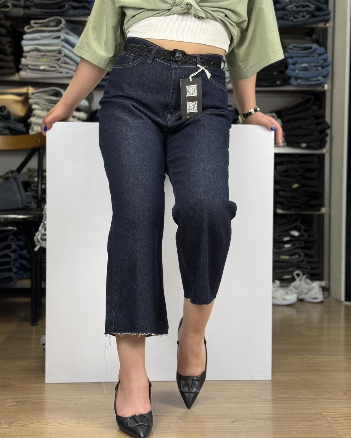 شلوار جین زنانه مدل wide leg واید لگ کد۱۰