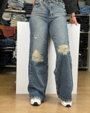 شلوار جین زنانه زاپدار مدل Baggy jeansبگ کد۵۲