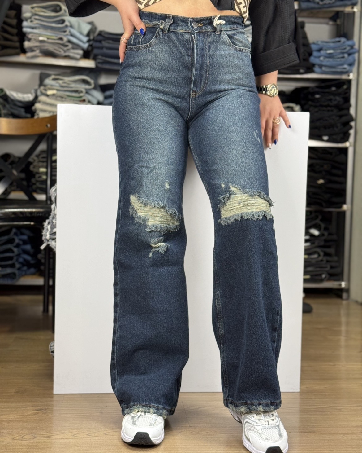 شلوار جین زنانه زاپدار مدل Baggy jeansبگ کد۵۴